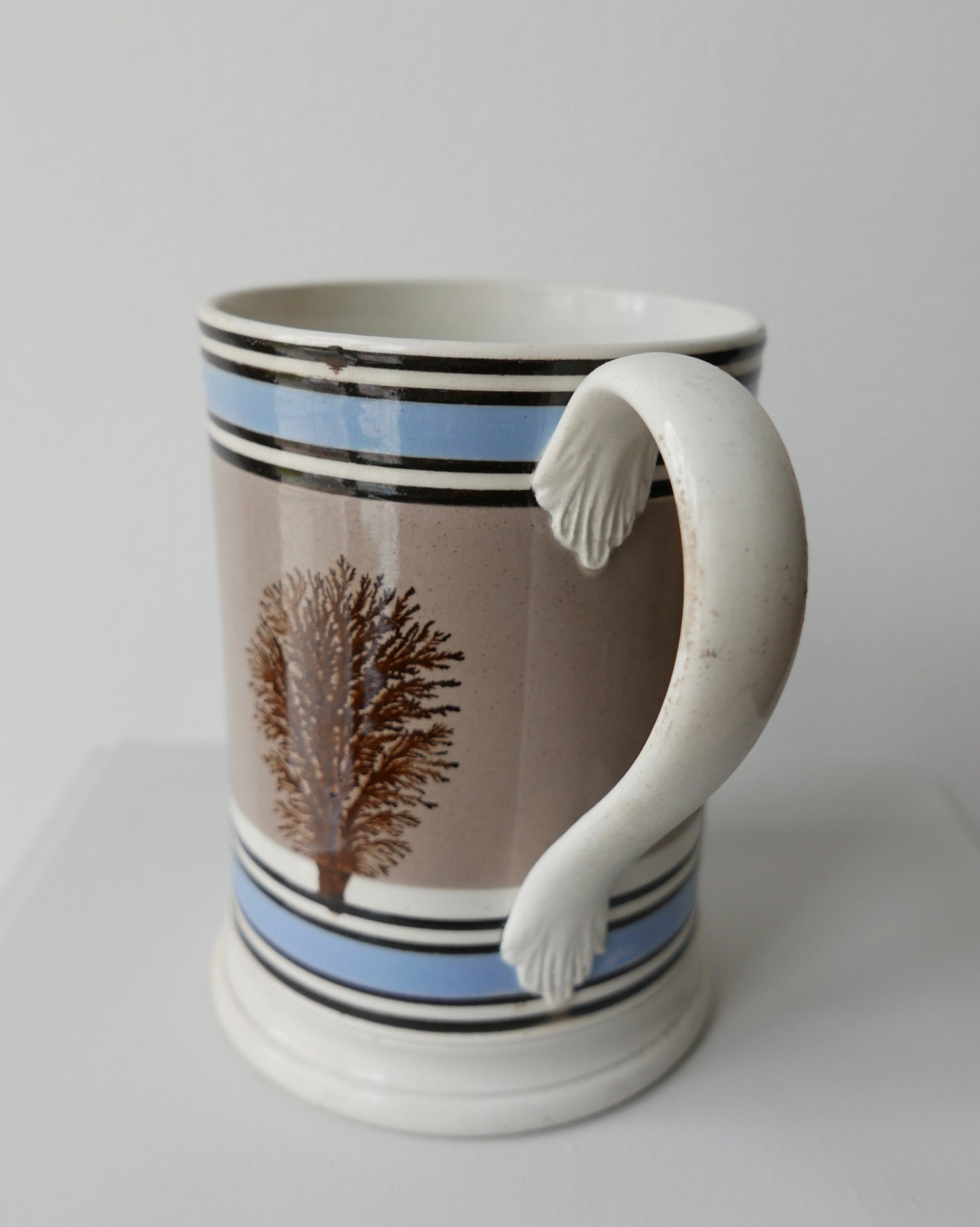 Mochaware pottery tankard mug