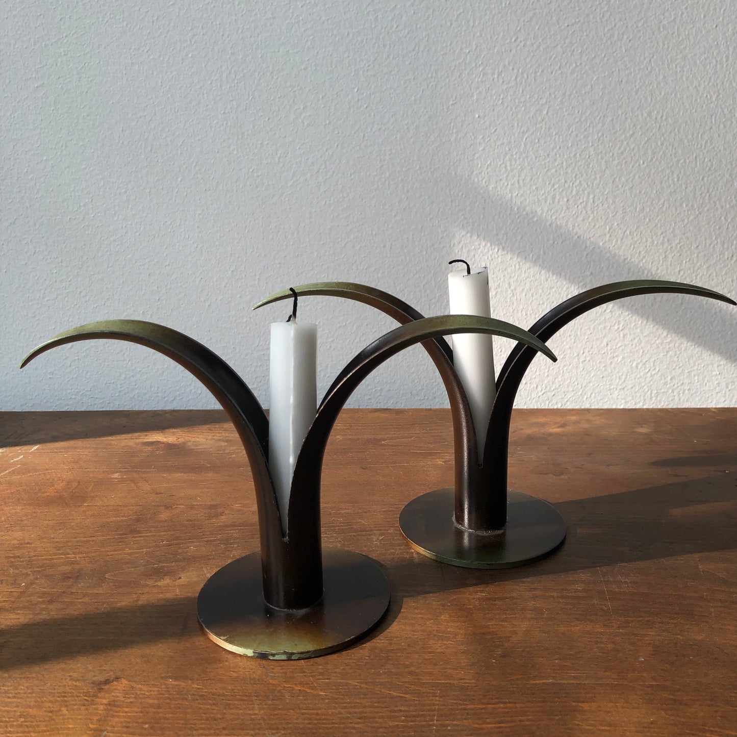 Candle holders, pair