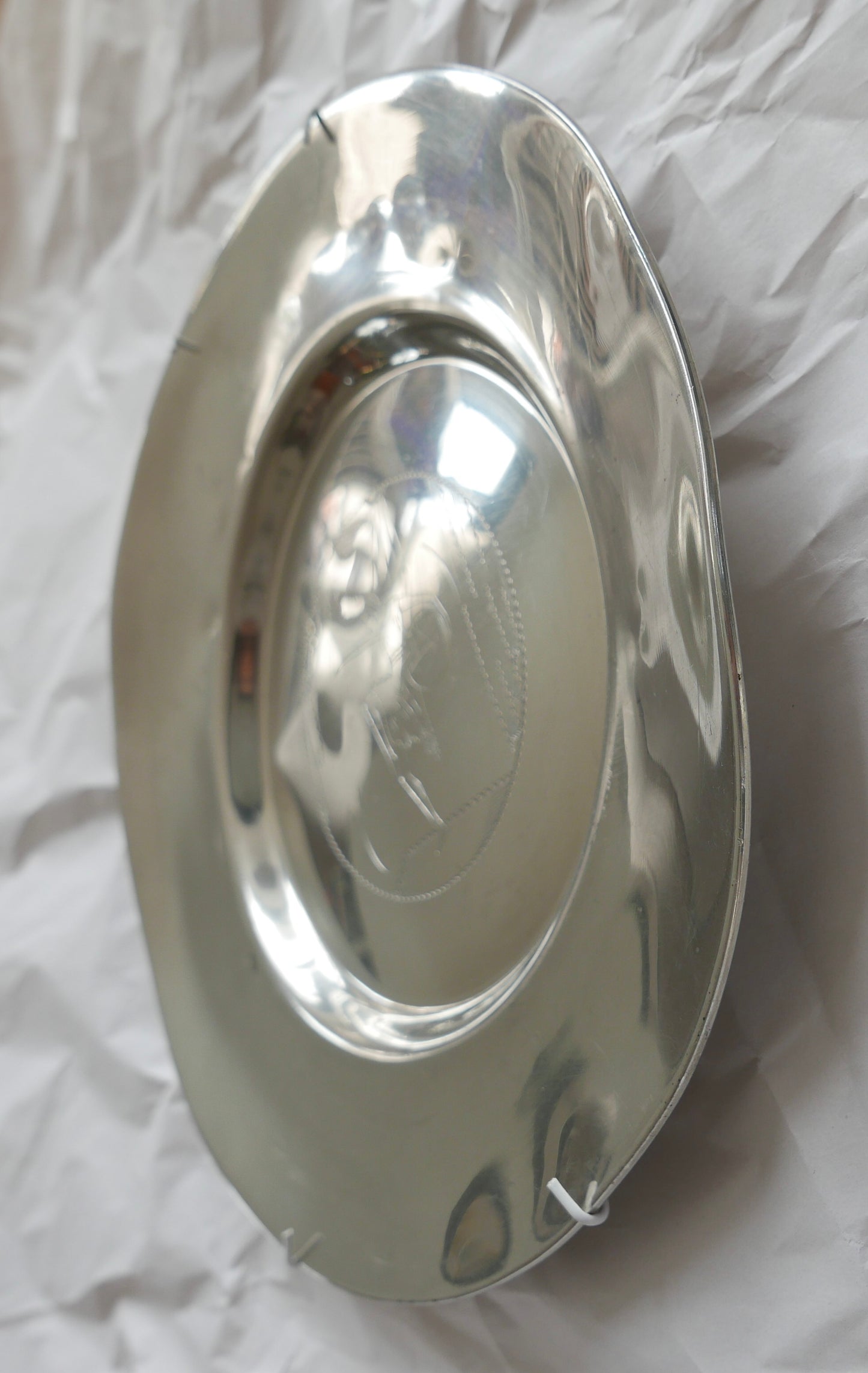 Pewter wall plate, 1931