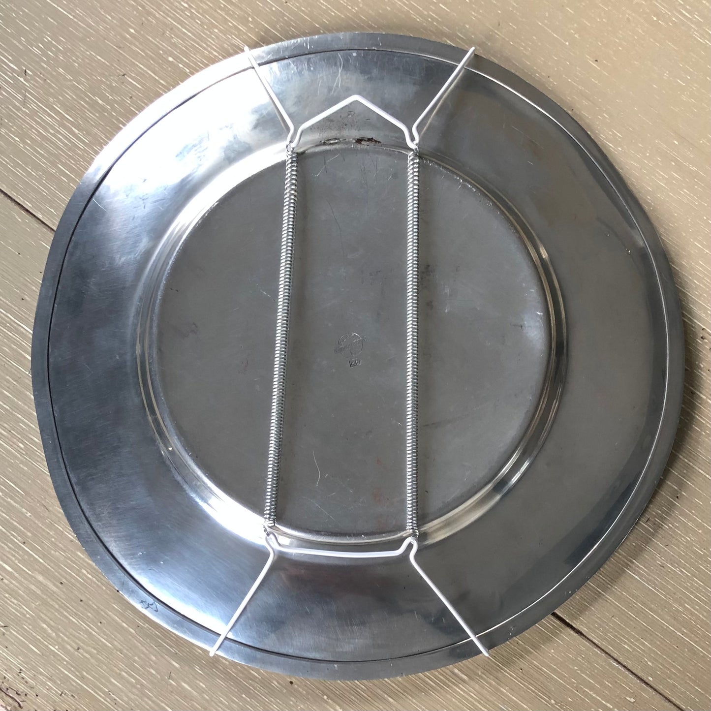 Pewter wall plate, 1931