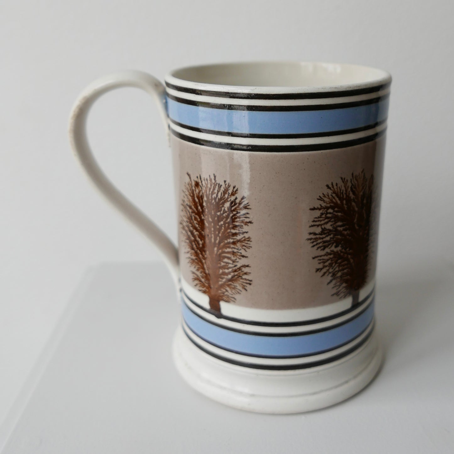 Mochaware pottery tankard mug
