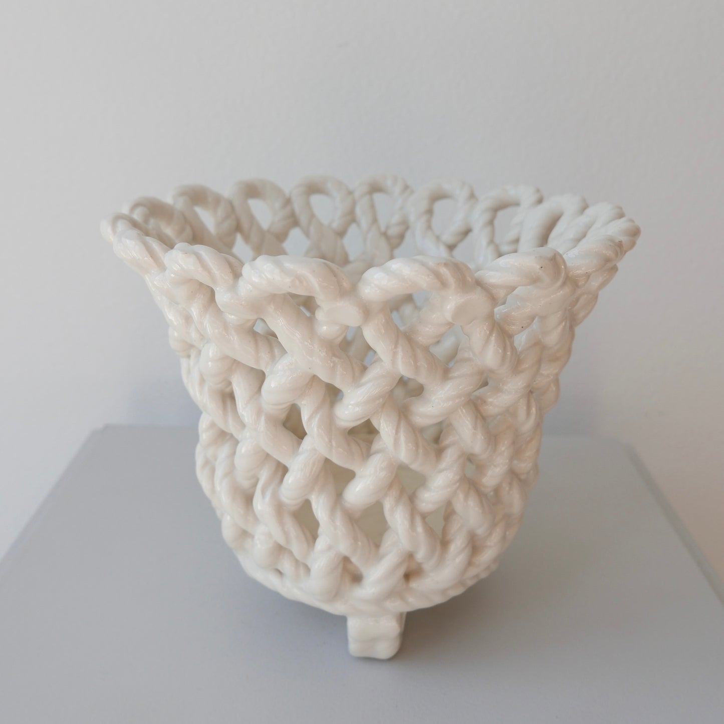 Vintage porcelain woven pot