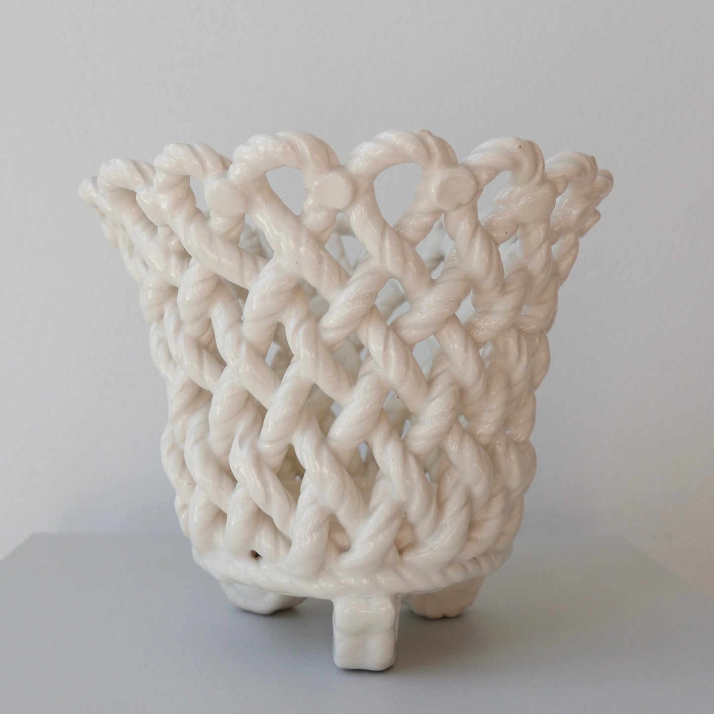 Vintage porcelain woven pot