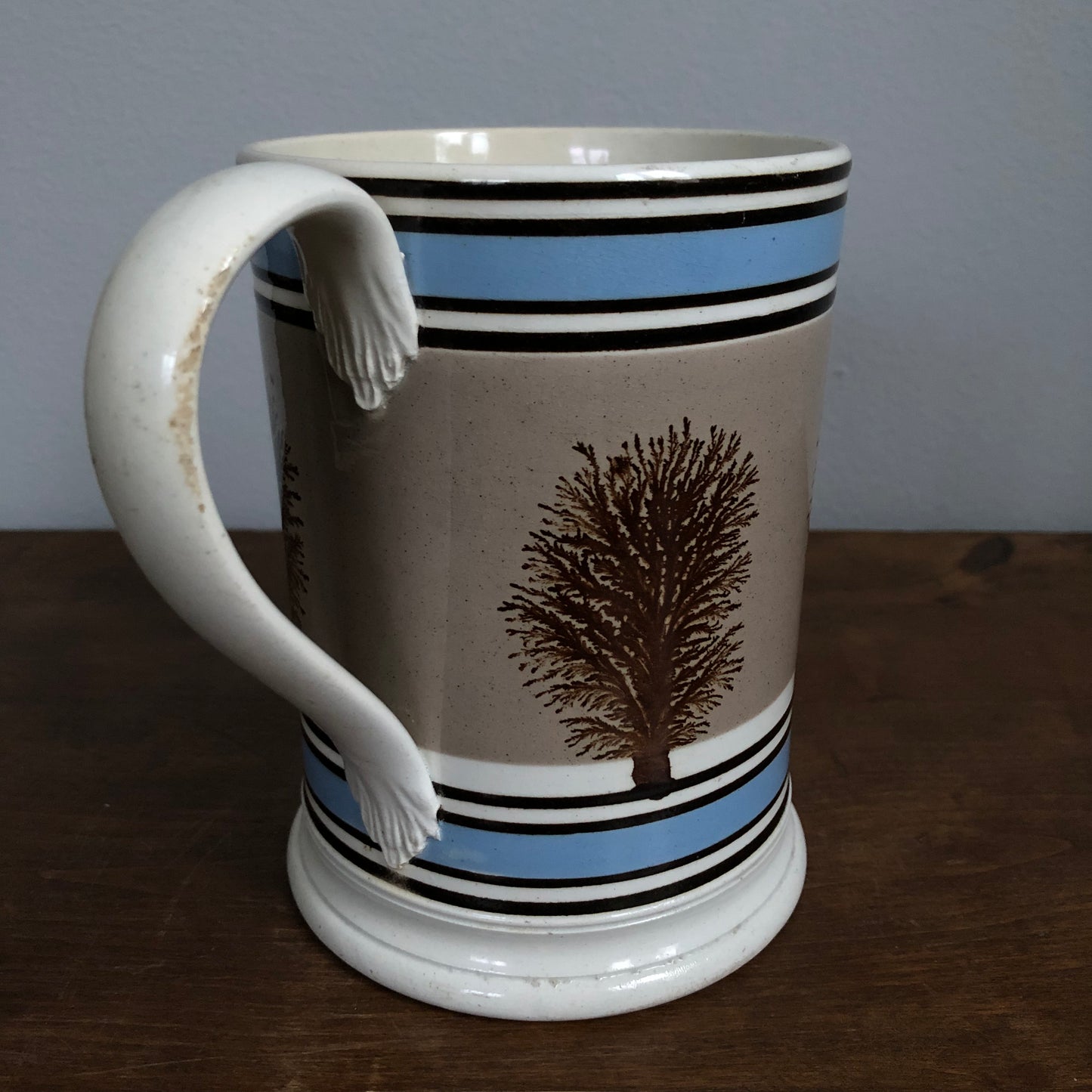 Mochaware pottery tankard mug