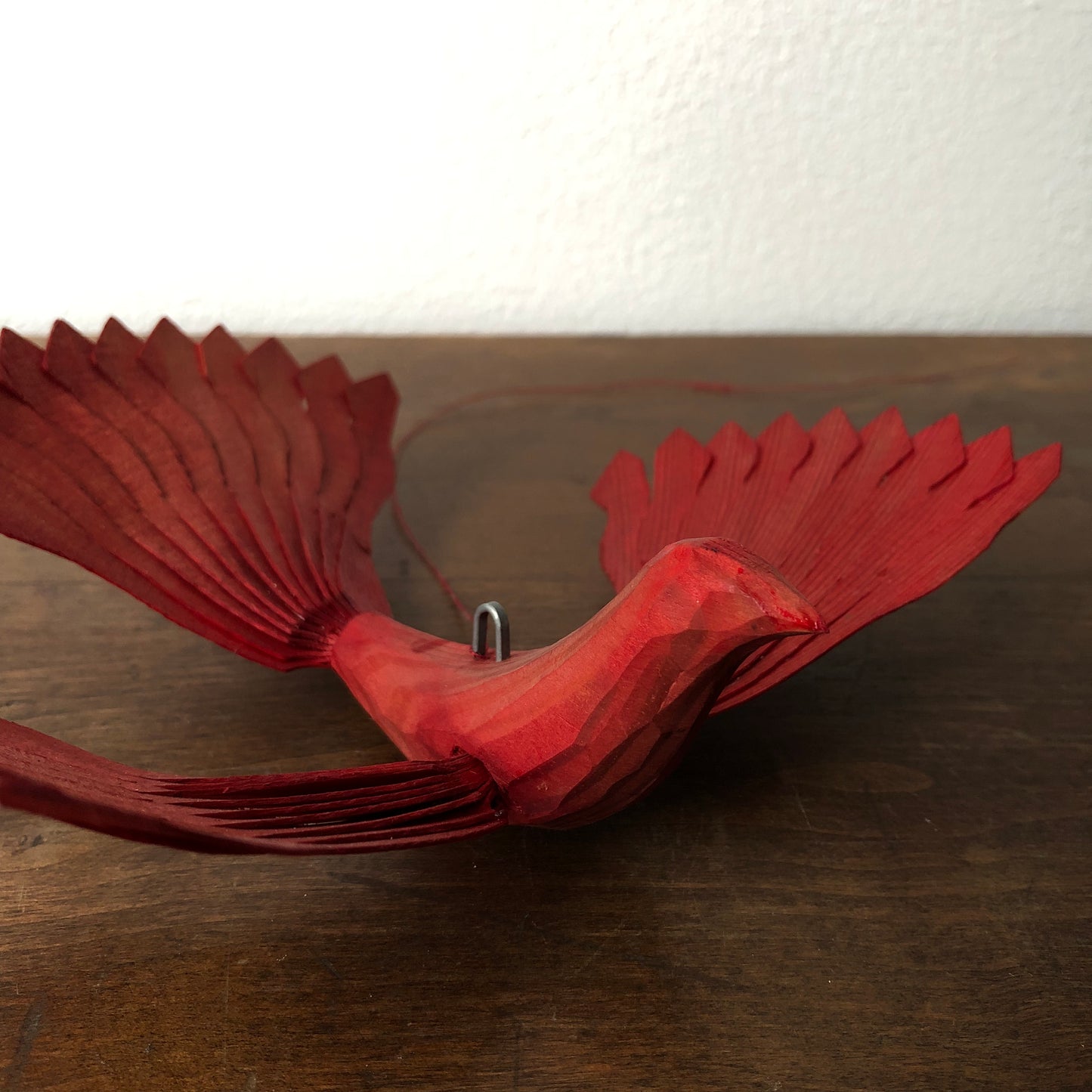 Red wooden bird