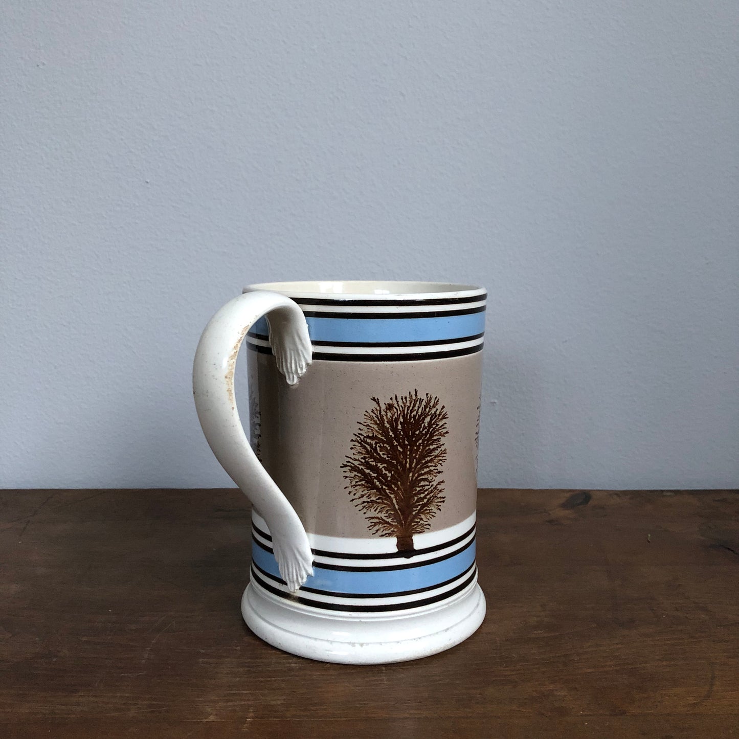 Mochaware pottery tankard mug