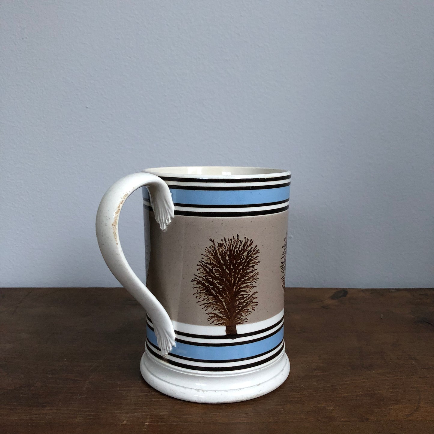 Mochaware pottery tankard mug