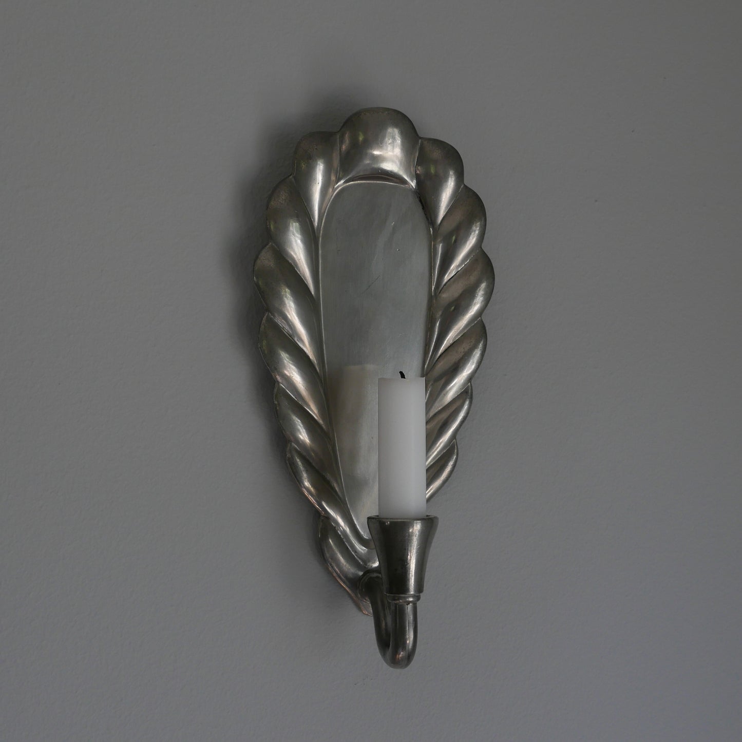 1930's pewter candle sconces