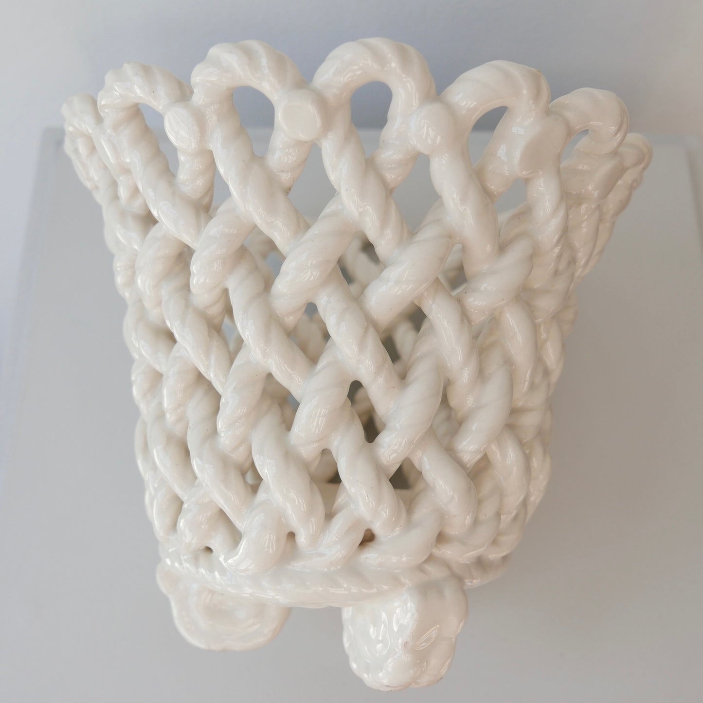 Vintage porcelain woven pot