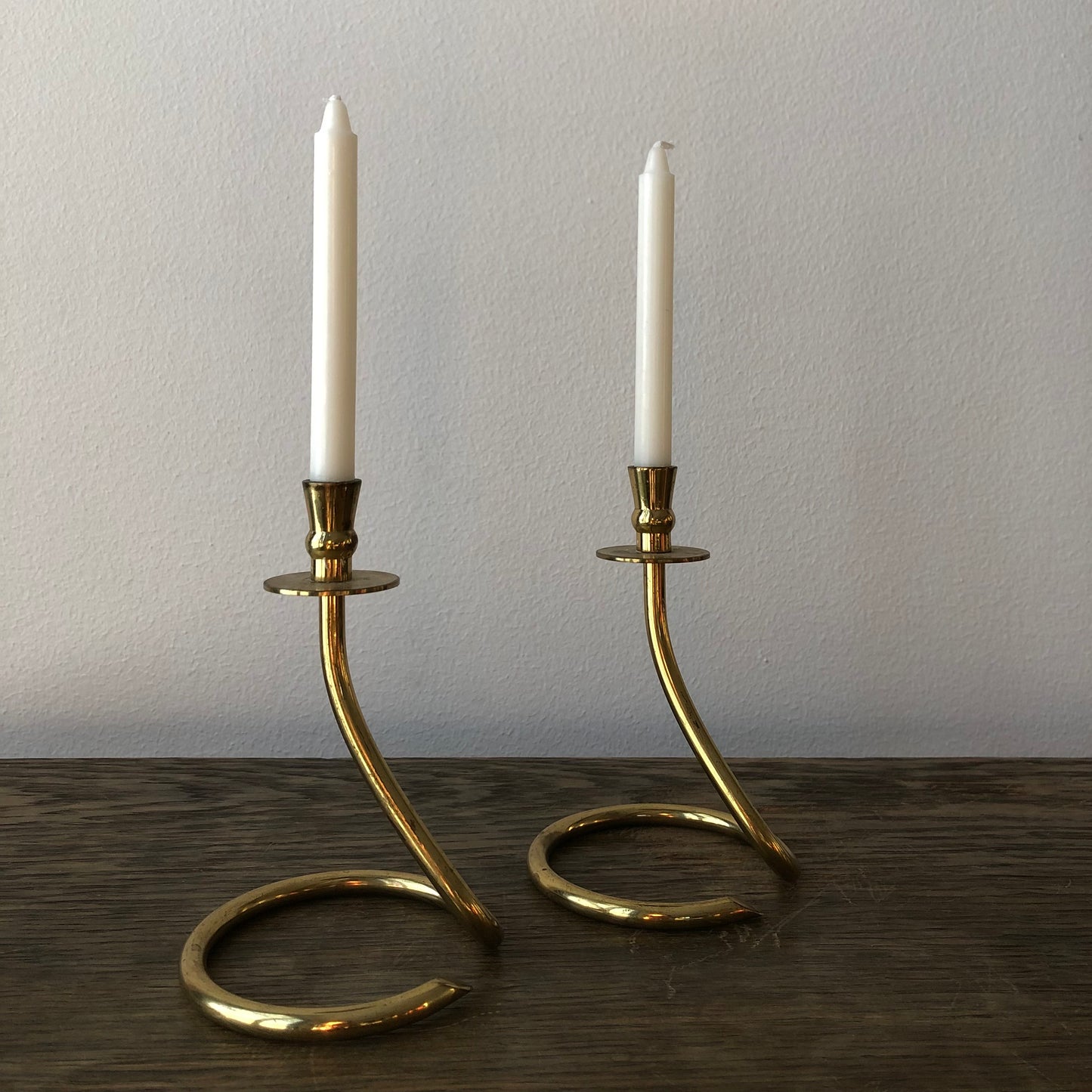 Candle holders, pair