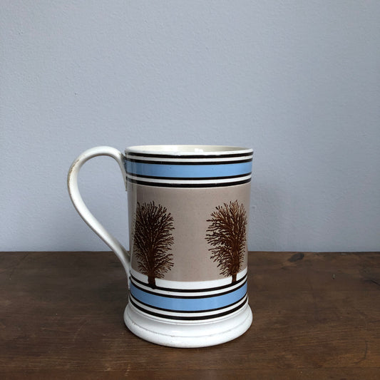 Mochaware pottery tankard mug