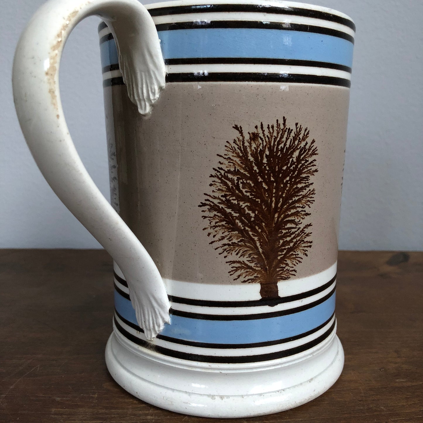 Mochaware pottery tankard mug