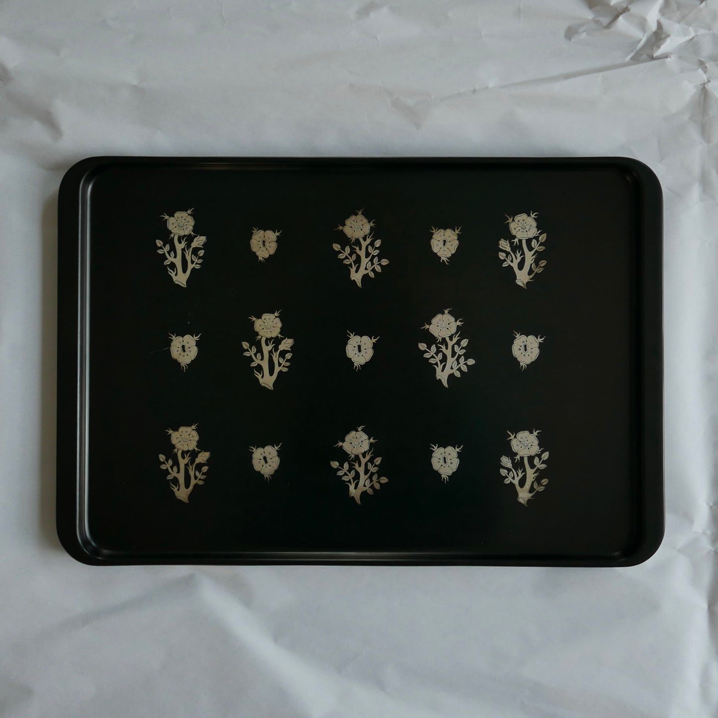 Perstorp isolite tray with silver inlays