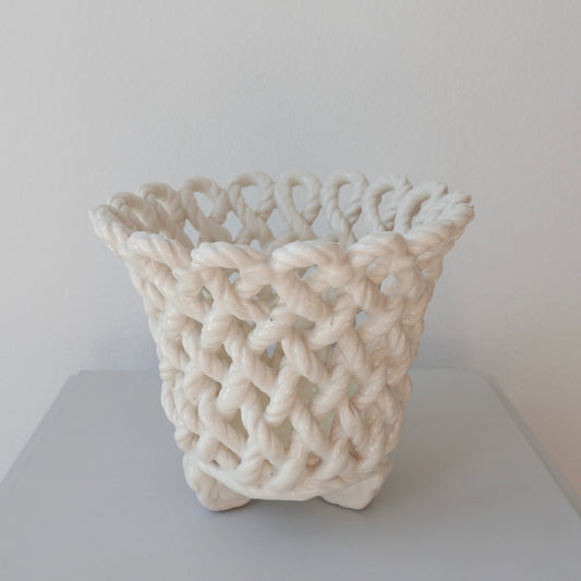 Vintage porcelain woven pot