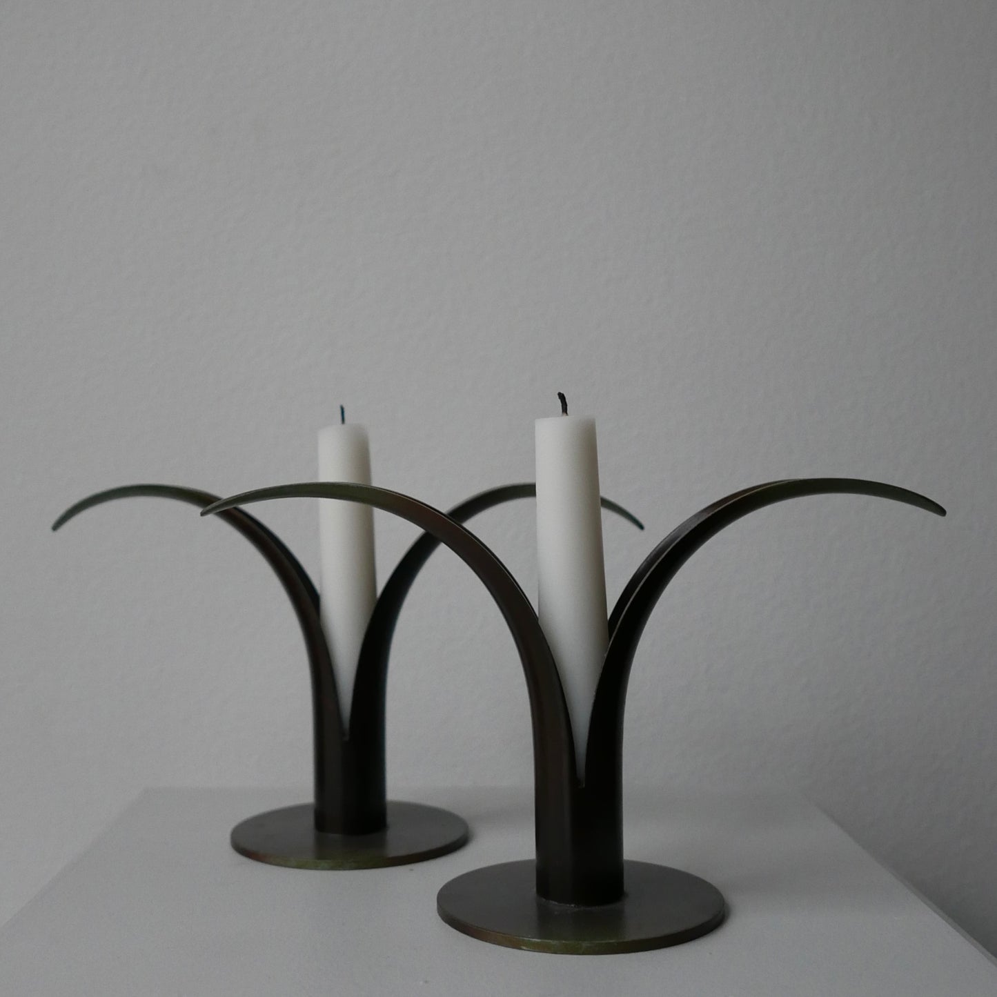 Candle holders, pair