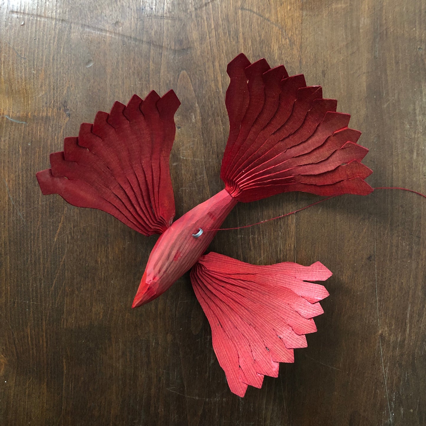 Red wooden bird