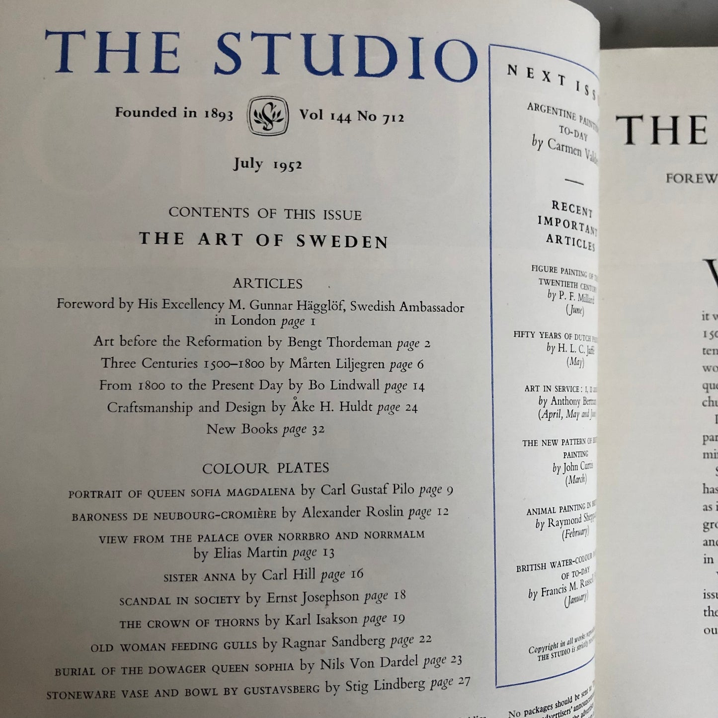 The Studio - Swedish issue