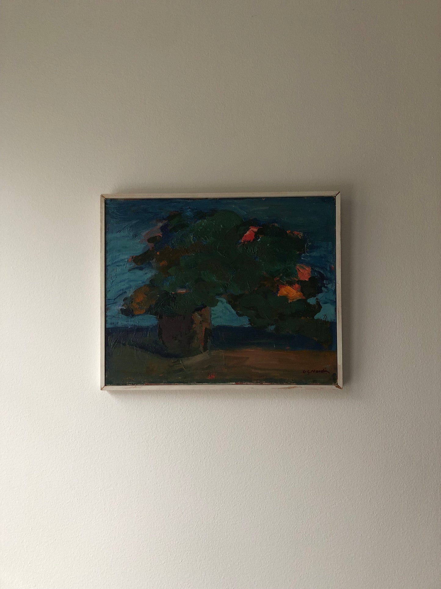 Kåge Nordin, oil on canvas, ”Krukväxten”