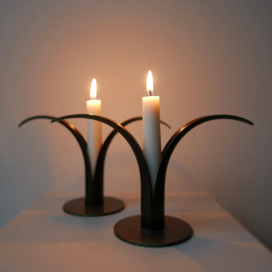 Candle holders, pair