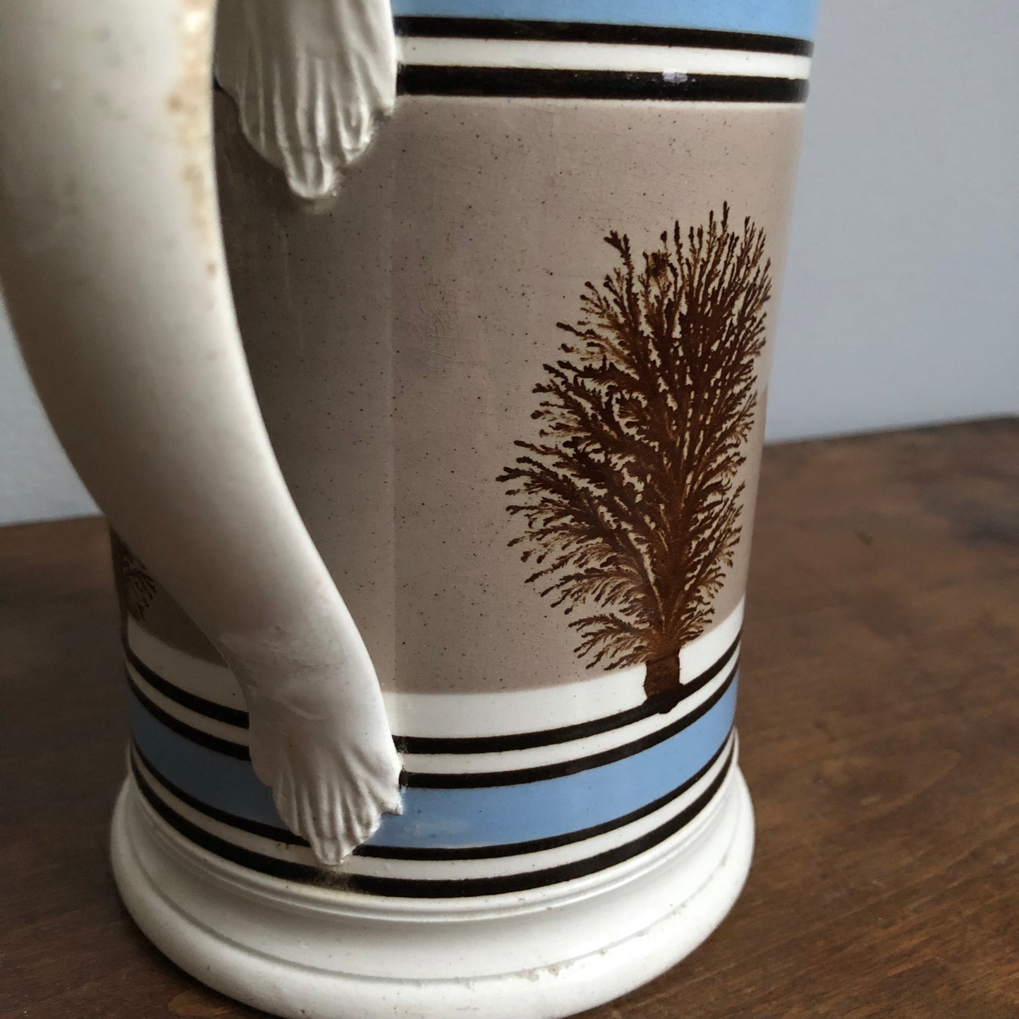 Mochaware pottery tankard mug