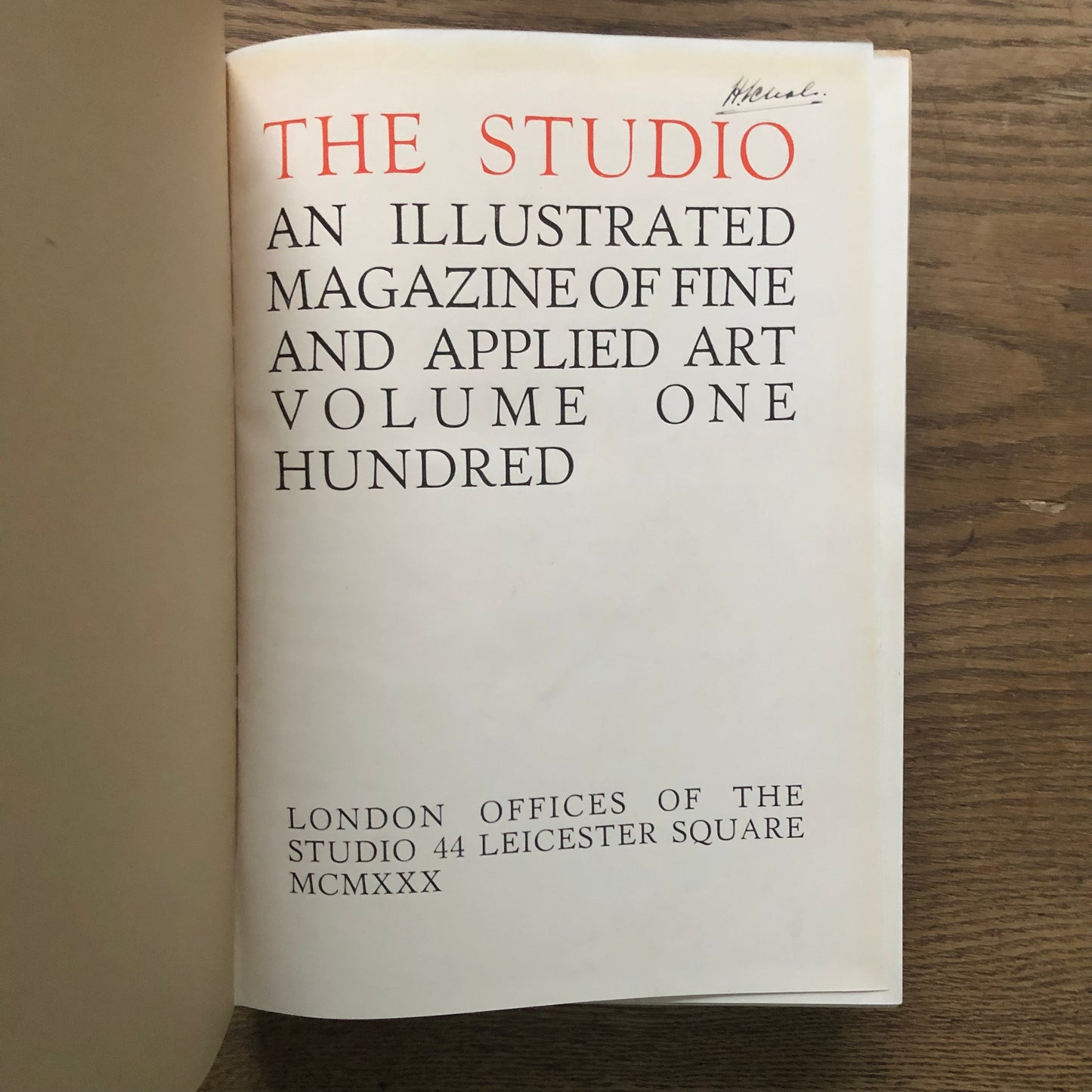 The Studio 1930